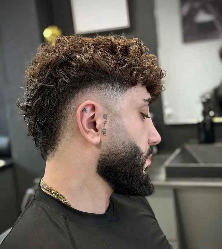 Permed Mullet with Fade