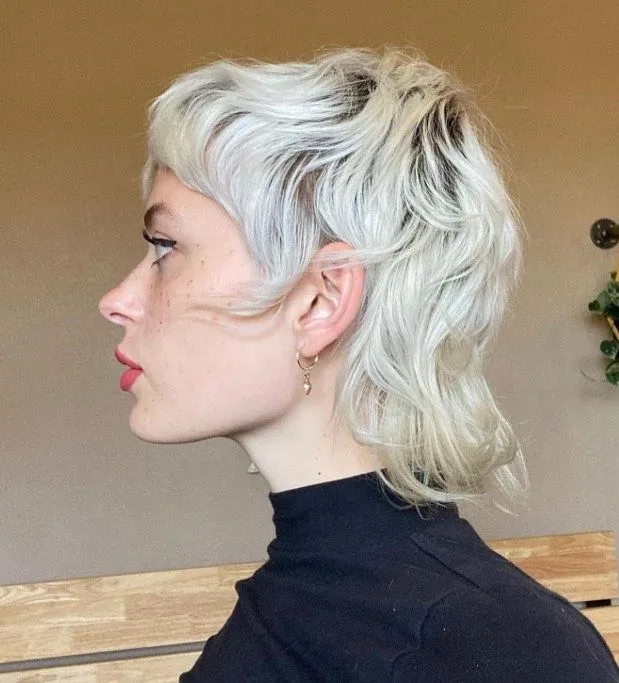 Bleached and Platinum Mullet